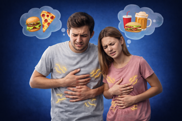 Perché lo stomaco brontola? Non è sempre fame, ecco cosa succede davvero 29 Persona con mano sulla pancia mentre lo stomaco brontola