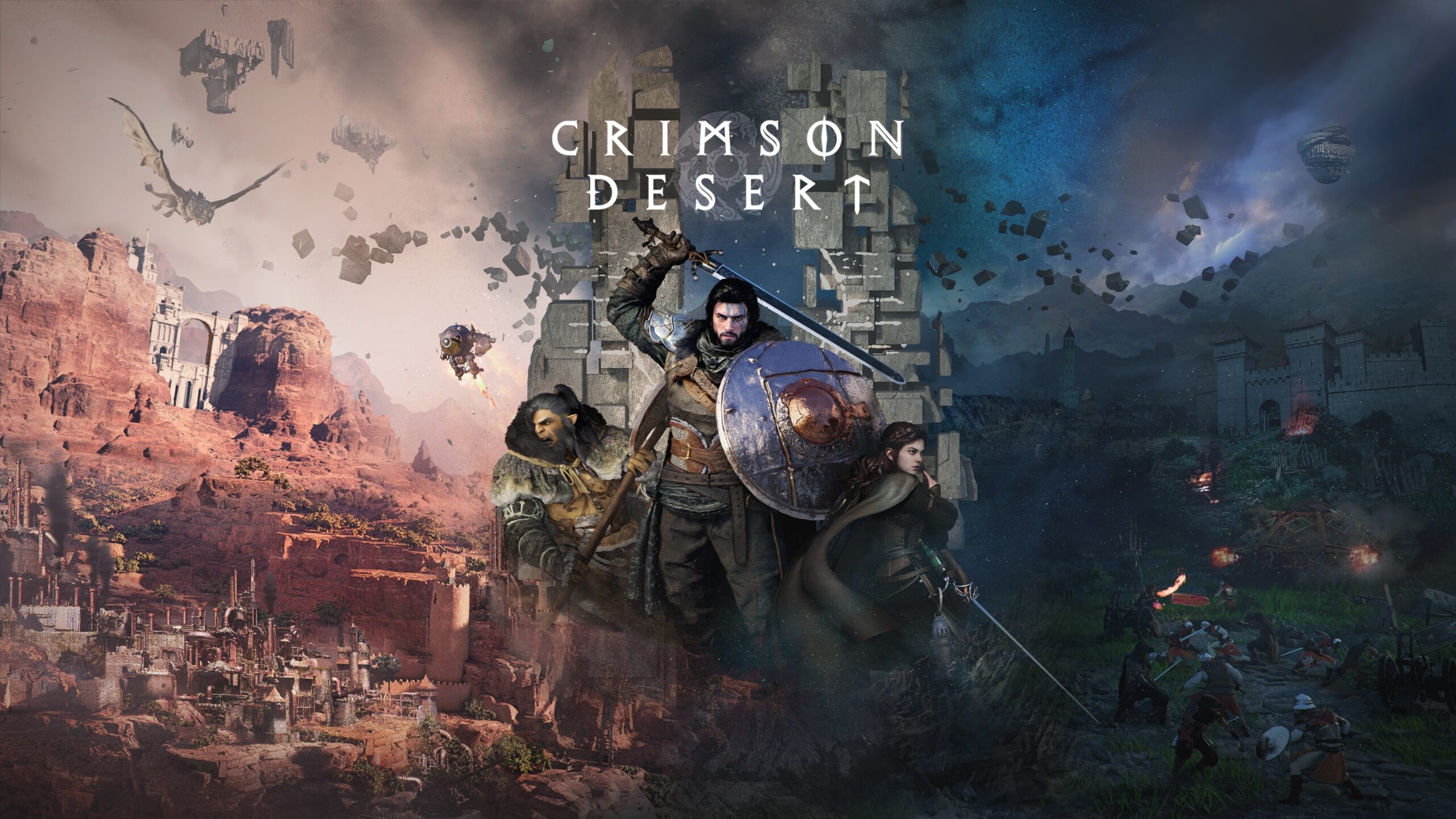 Crimson Desert mostra un combattimento in un vasto mondo open world con ambientazione fantasy, tra scenari dettagliati e azione intensa