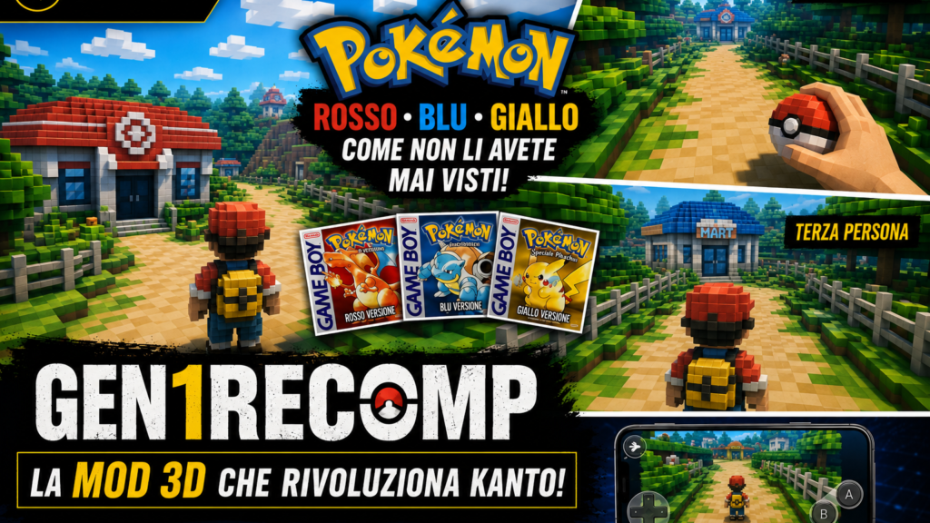 Pok&eacute;mon Rojo, Azul y Amarillo como nunca antes los hab&iacute;as visto: Gen1Recomp tambi&eacute;n a&ntilde;ade vistas en primera y tercera persona