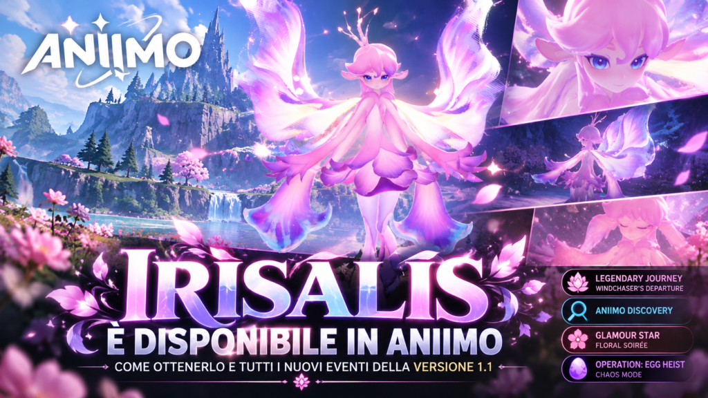 Aniimo, Irisalis è disponibile: come ottenerlo e tutti i nuovi eventi della versione 1.1