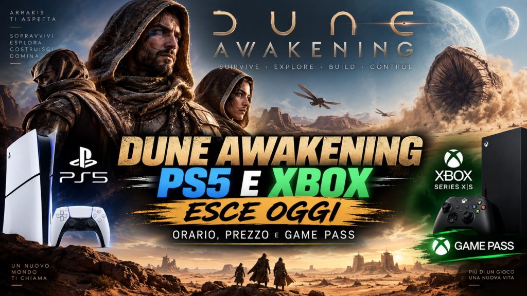 Dune: Awakening arriva oggi su PS5 e Xbox: orario italiano, Game Pass, prezzo e tutte le novità