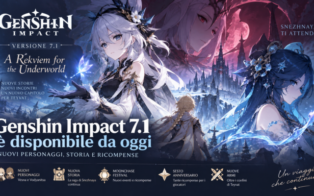 Genshin Impact 7.1 è disponibile da oggi: nuovi personaggi, storia e ricompense